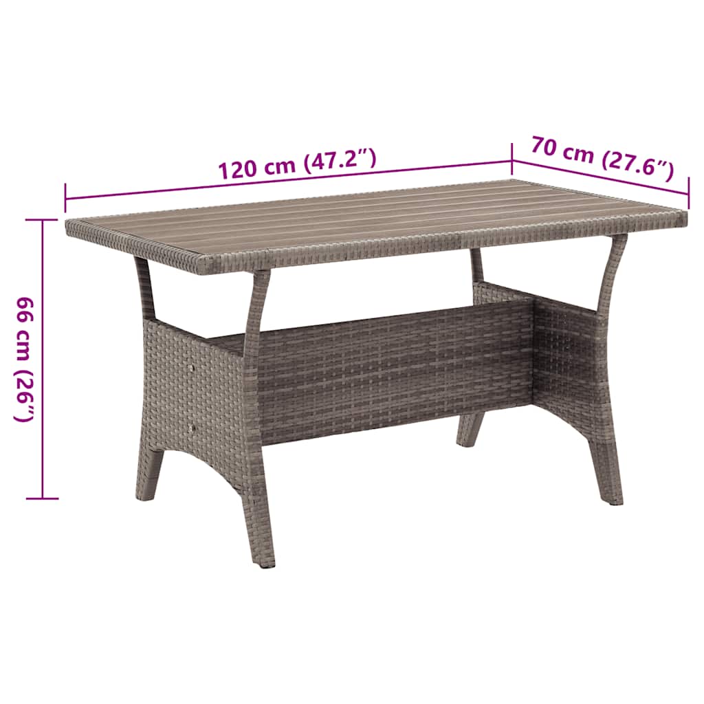 Vrtni stol sivi 120 x 70 x 66 cm od poliratana