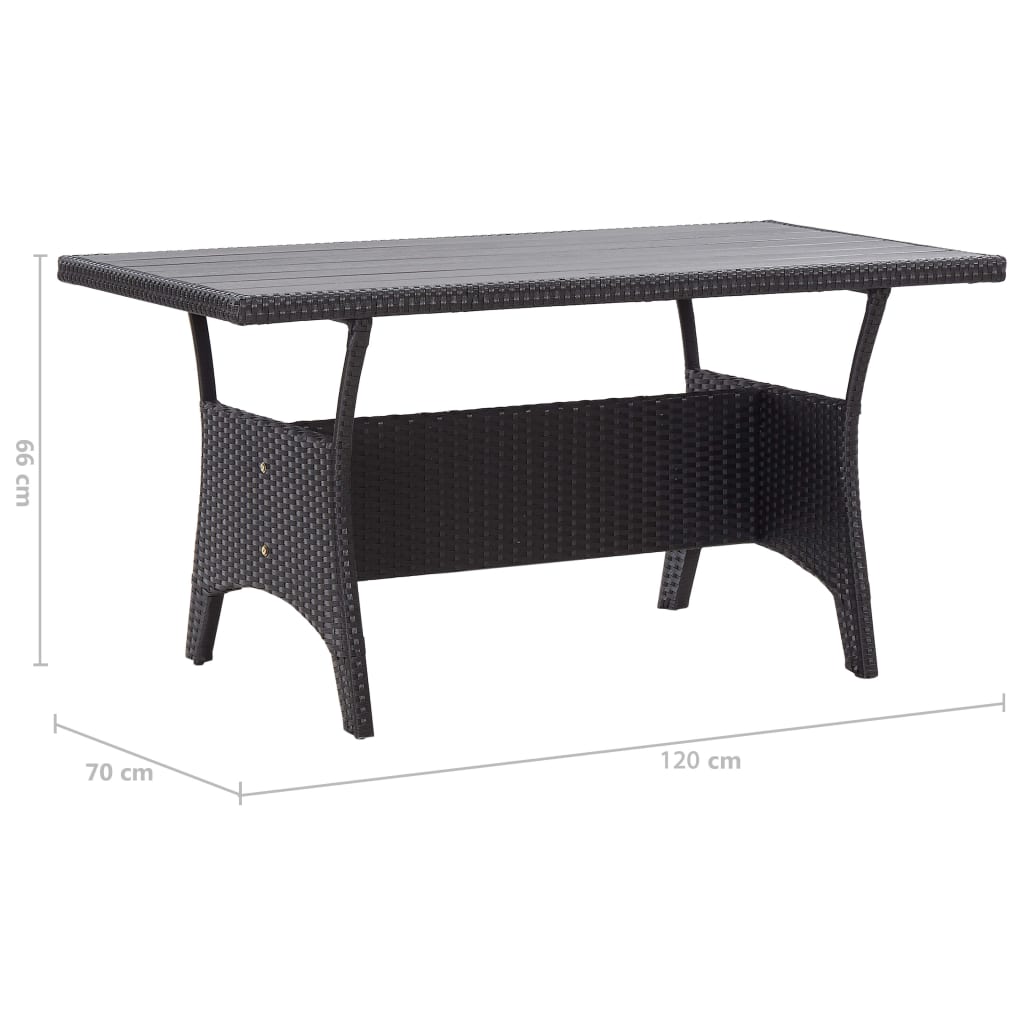 Vrtni stol crni 120 x 70 x 66 cm od poliratana