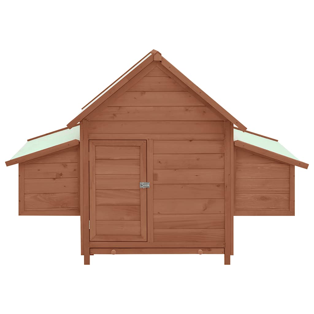 Kokošinjac boja kave i bijela 150x96x110 cm od masivne jelovine