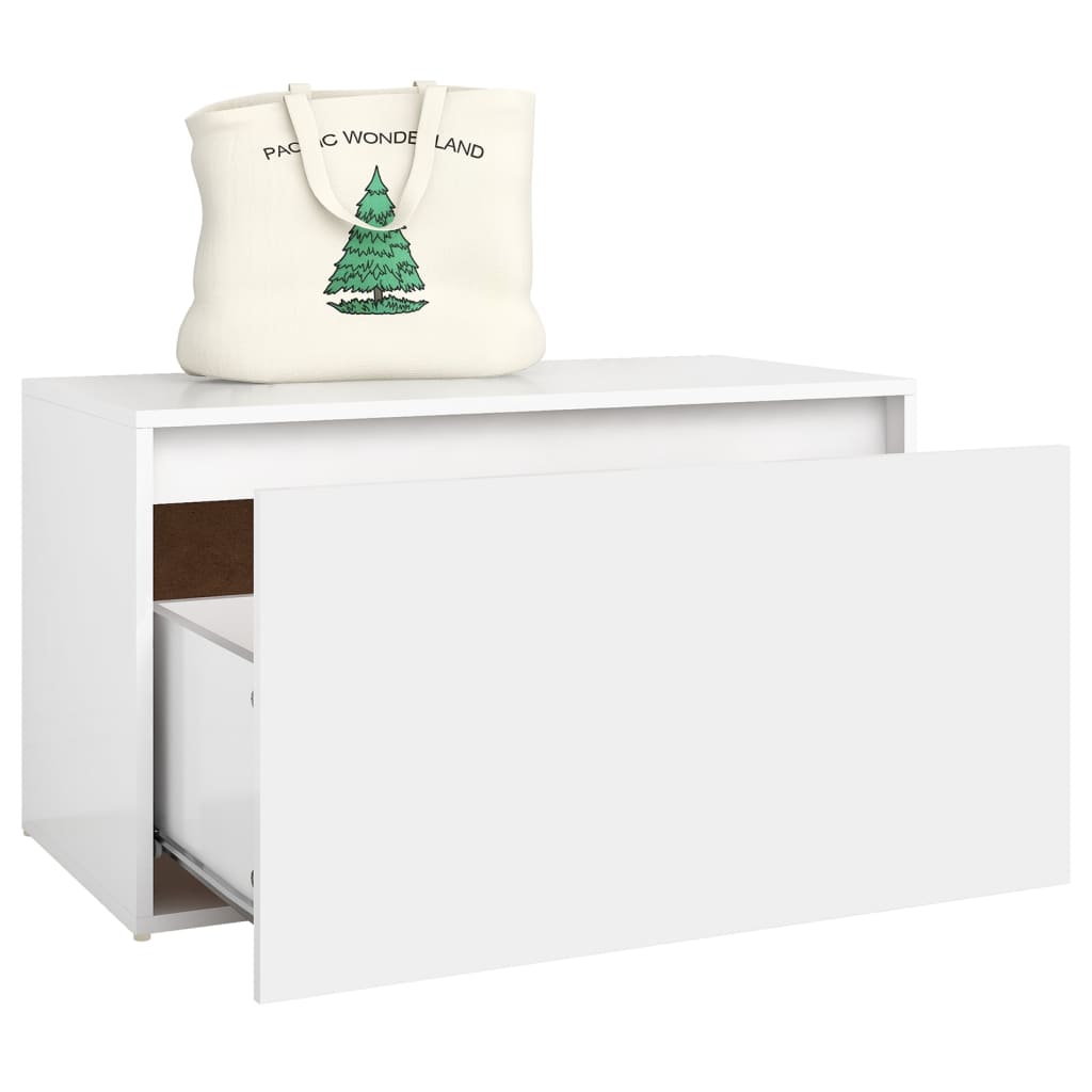 Klupa za hodnik 80 x 40 x 45 cm bijela od konstruiranog drva