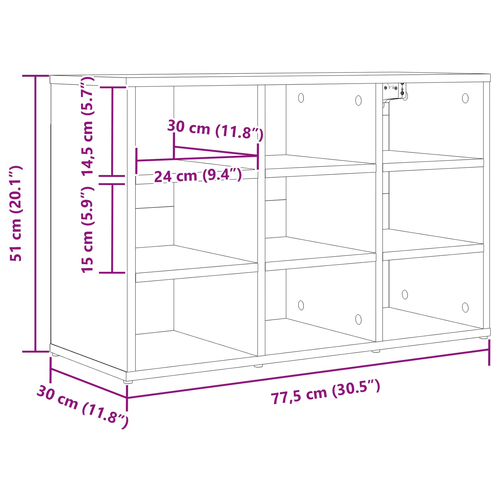 Ormar za cipele Beton siva 77,5 x 30 x 51 cm Konstruirano drvo