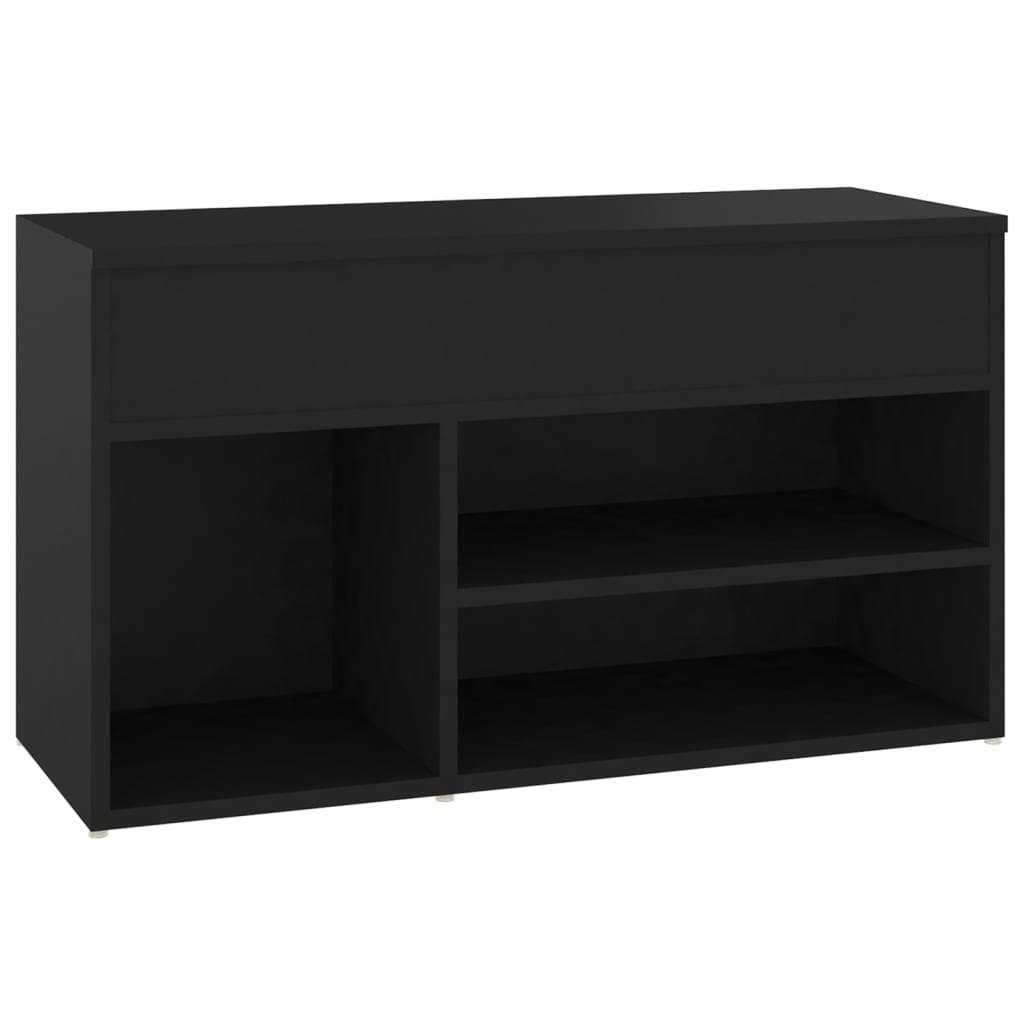 Klupa za cipele crna 80 x 30 x 45 cm od konstruiranog drva