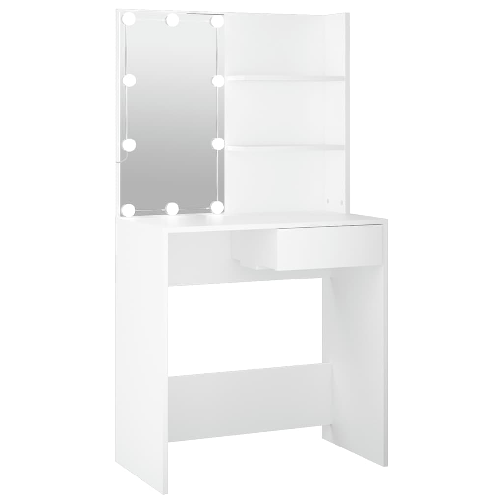Toaletni stolić s LED svjetlima bijeli 74,5 x 40 x 141 cm
