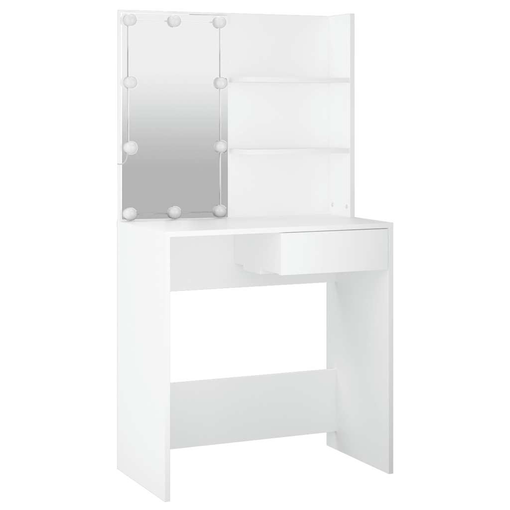 Toaletni stolić s LED svjetlima bijeli 74,5 x 40 x 141 cm