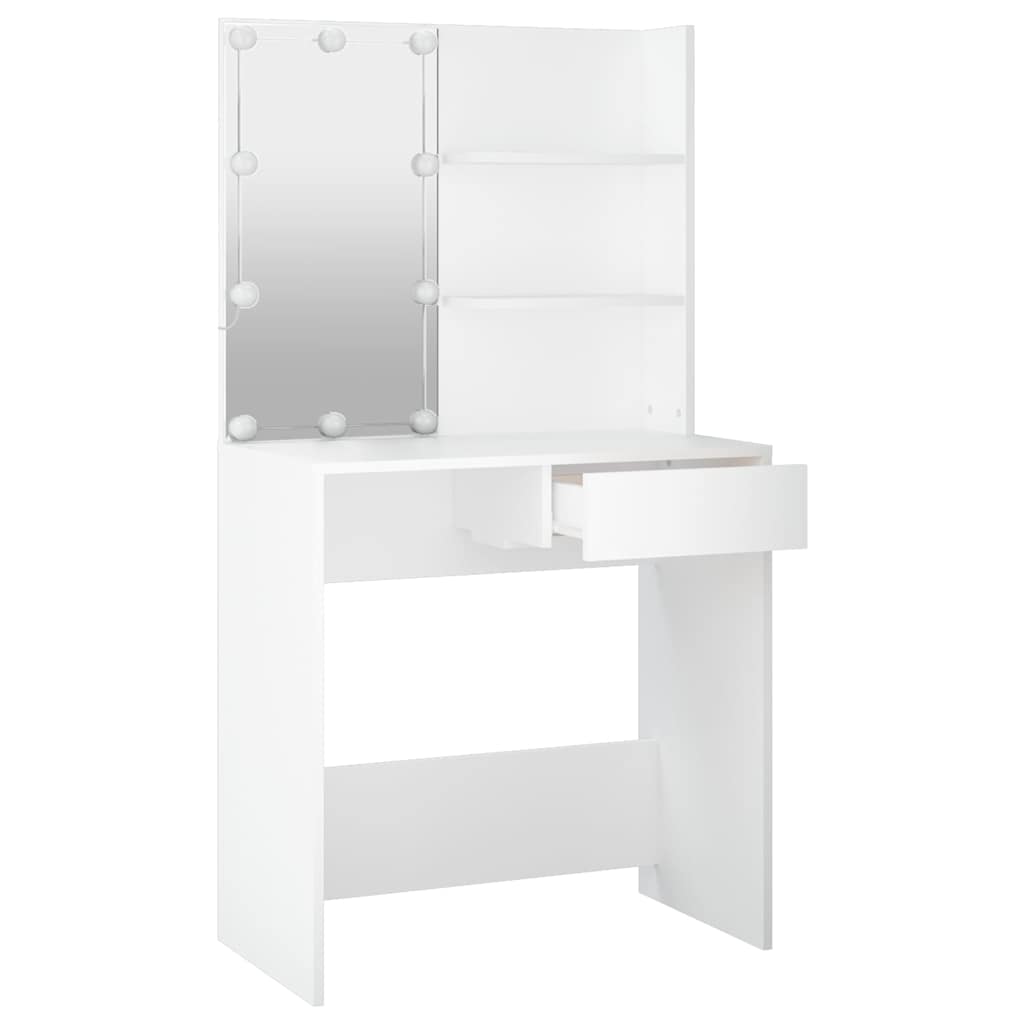 Toaletni stolić s LED svjetlima bijeli 74,5 x 40 x 141 cm