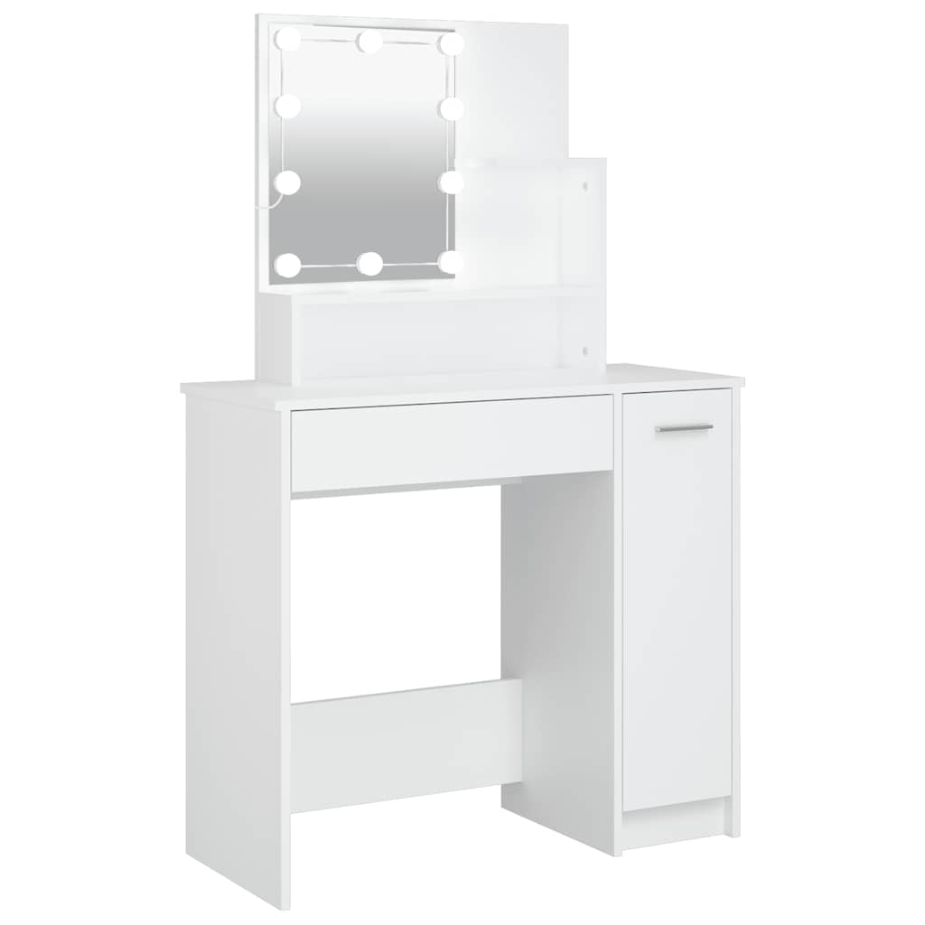 Toaletni stolić s LED svjetlima bijeli 86,5x35x136 cm