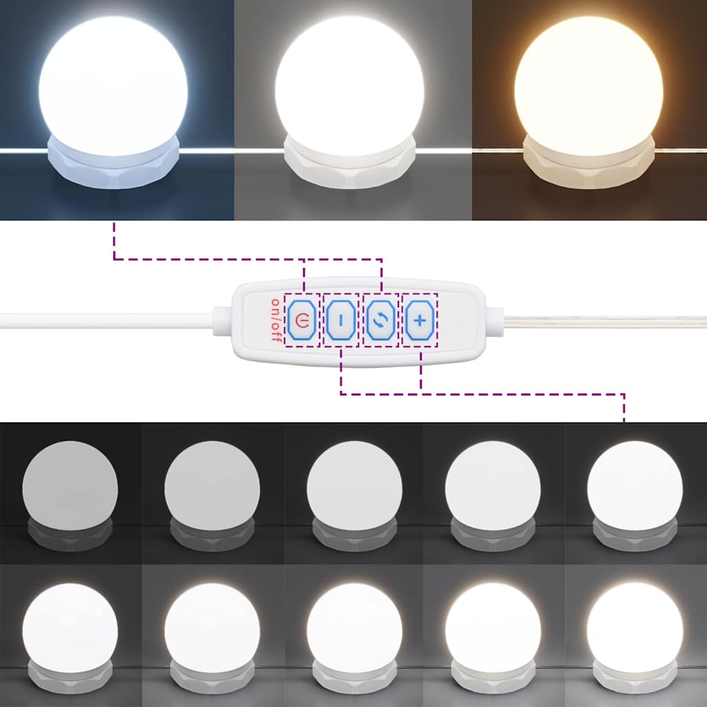 Toaletni stolić s LED svjetlima crni 86,5x35x136 cm