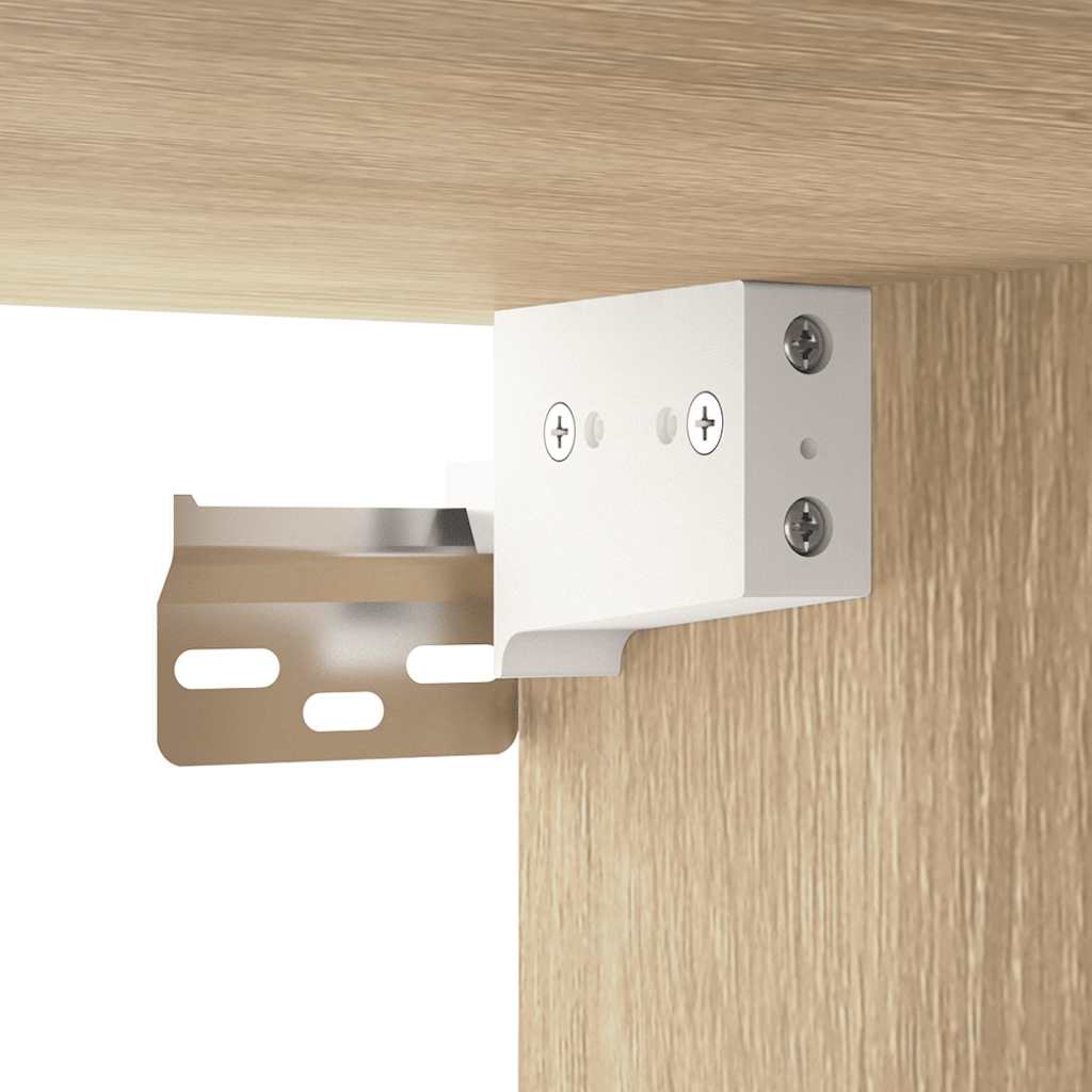 Ormarić s ogledalom LED boja hrasta sonome 91x15x76,5 cm