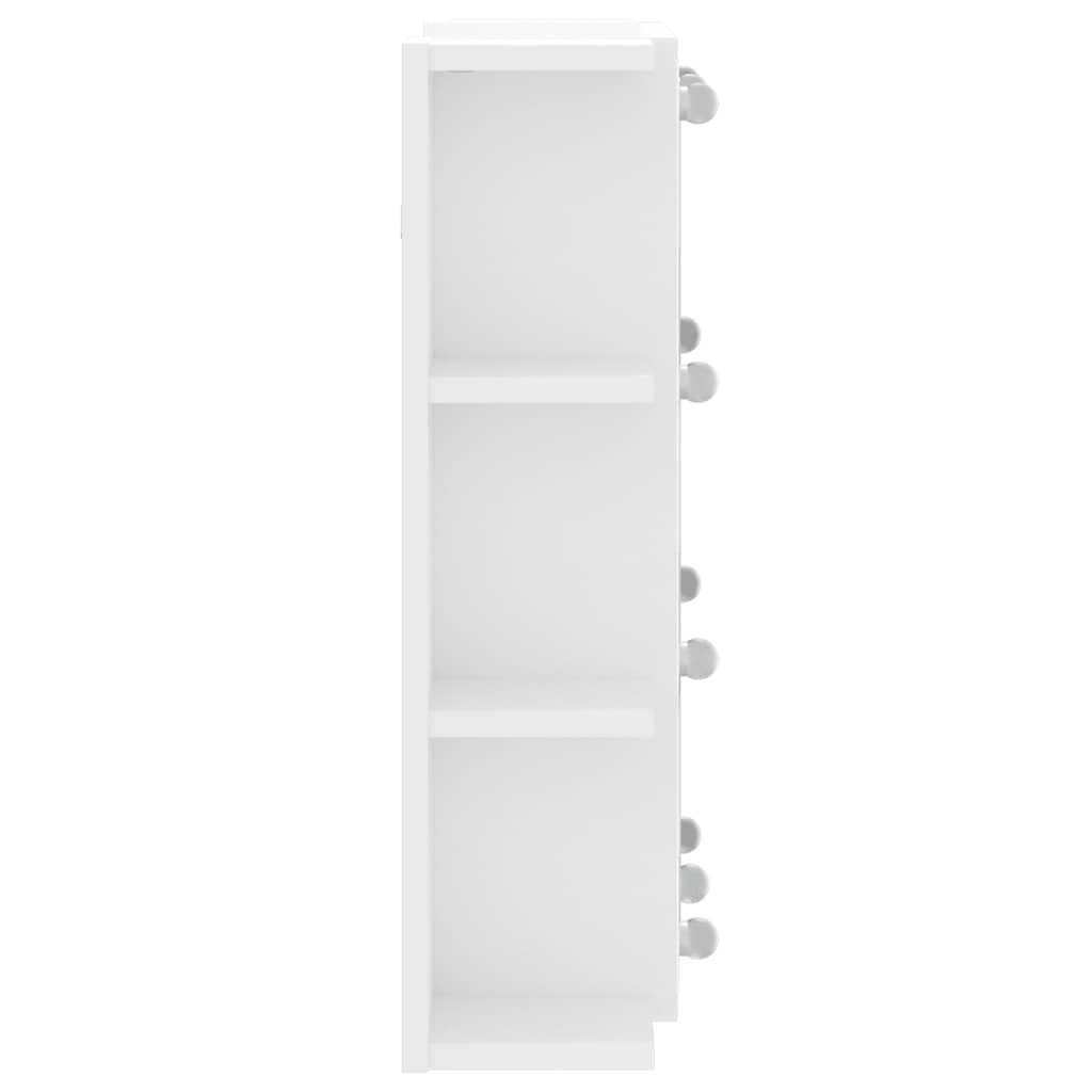 Ormarić s ogledalom i LED svjetlima bijeli 70 x 16,5 x 60 cm