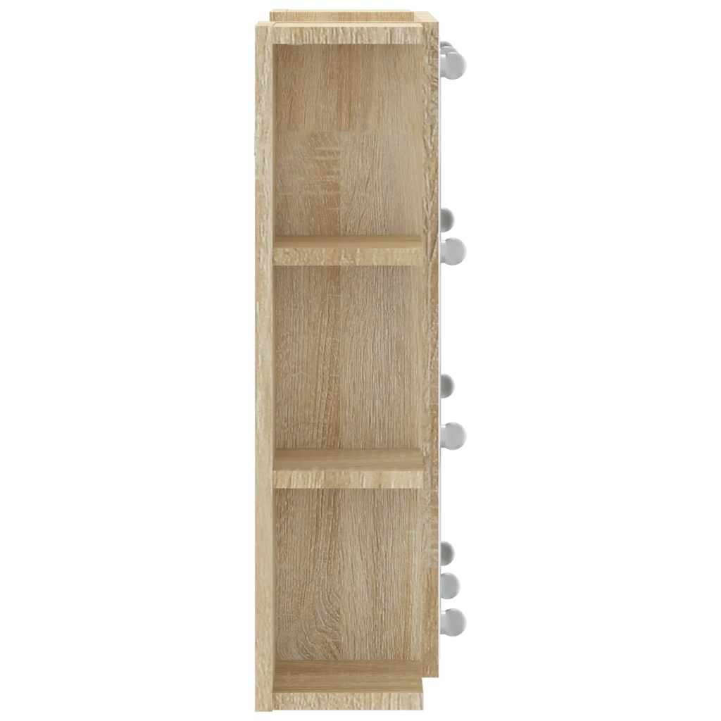 Ormarić s ogledalom LED boja hrasta sonome 70 x 16,5 x 60 cm