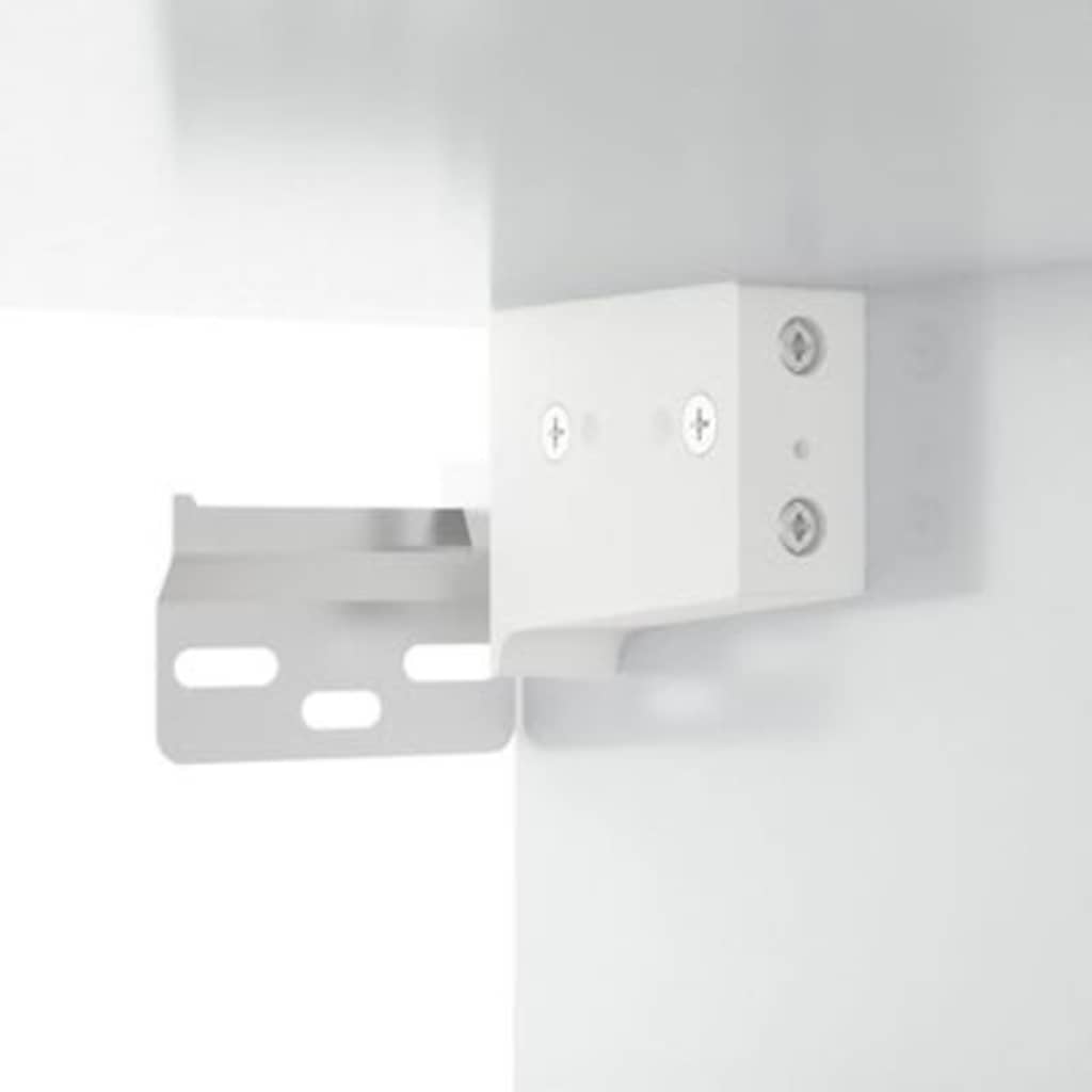 Ormarić s ogledalom i LED svjetlima sjajni bijeli 70x16,5x60 cm