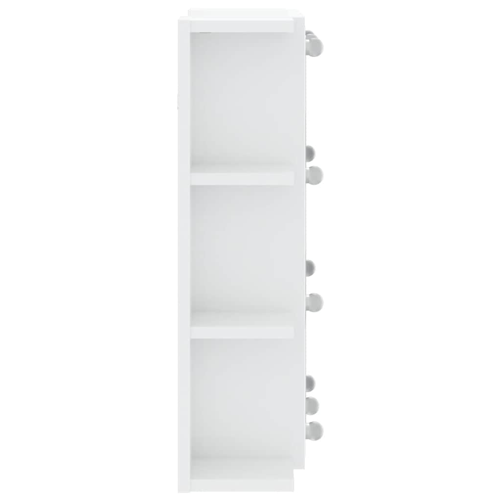 Ormarić s ogledalom i LED svjetlima sjajni bijeli 70x16,5x60 cm
