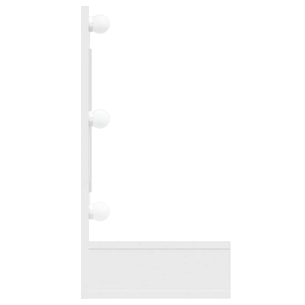 Ormarić s ogledalom LED svjetlima sjajni bijeli 90x31,5x62 cm