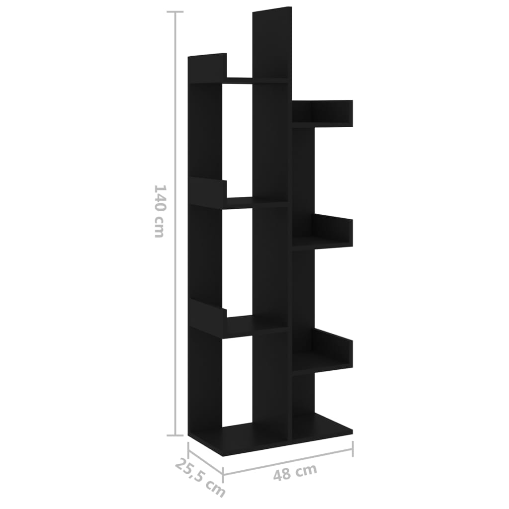 Ormarić za knjige crni 48 x 25,5 x 140 cm konstruirano drvo