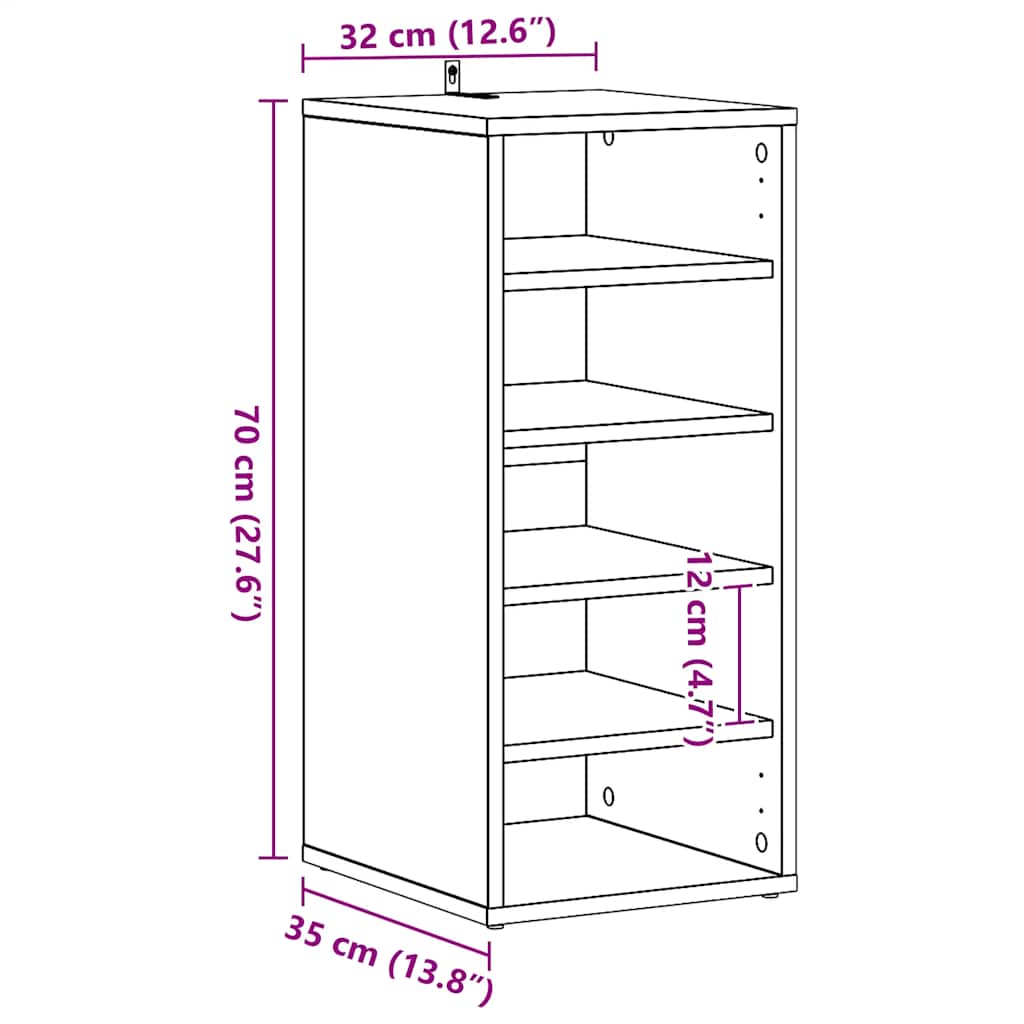 Ormarići za cipele 2 kom bijeli 31,5x35x70 cm konstruirano drvo