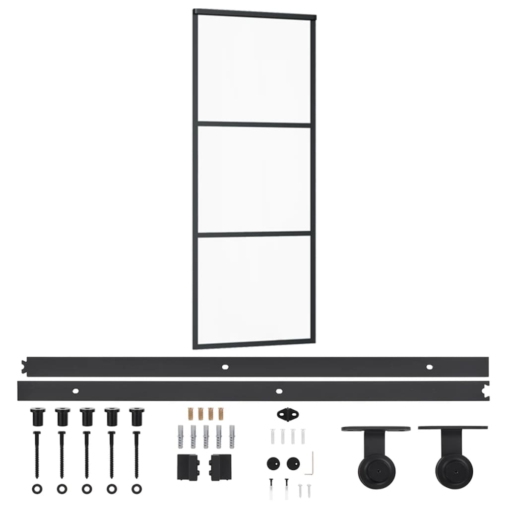Klizna vrata s priborom ESG staklo i aluminij 76 x 205 cm