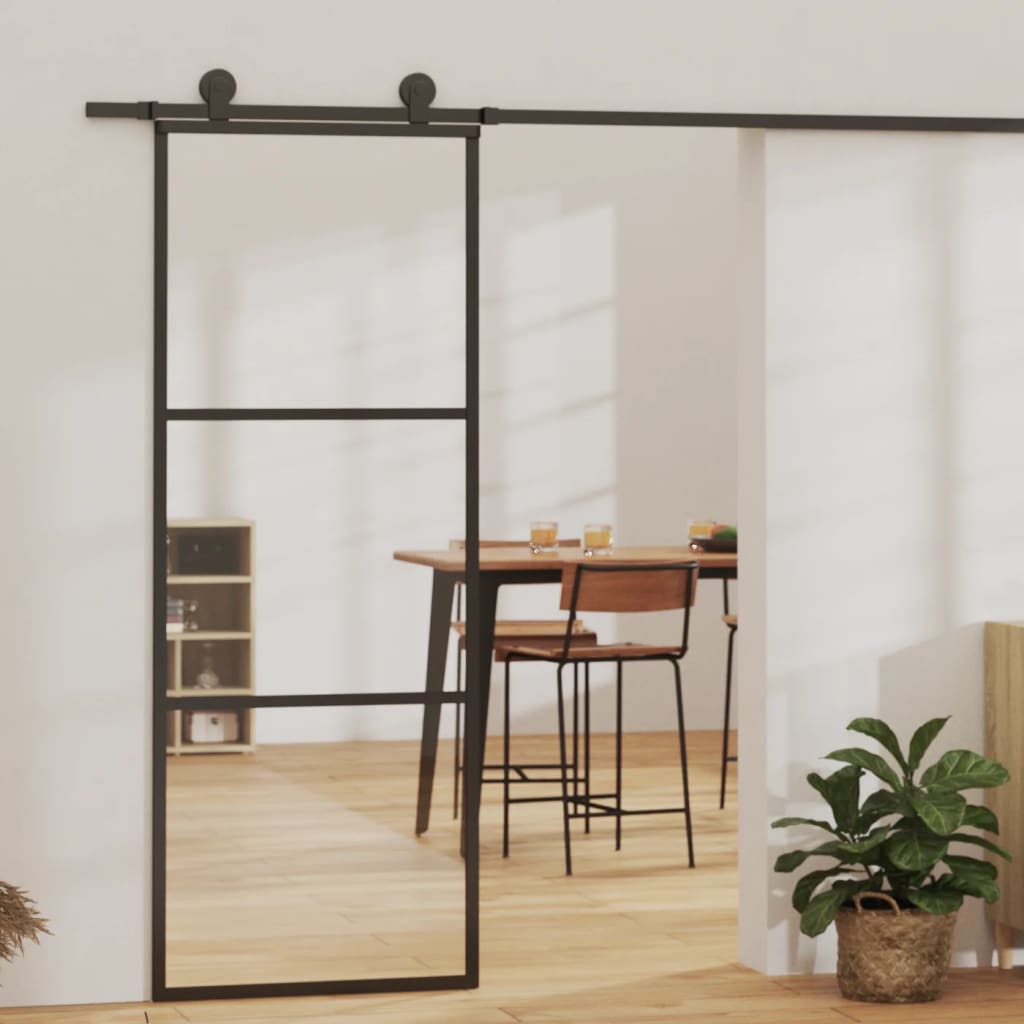 Klizna vrata s priborom ESG staklo i aluminij 76 x 205 cm