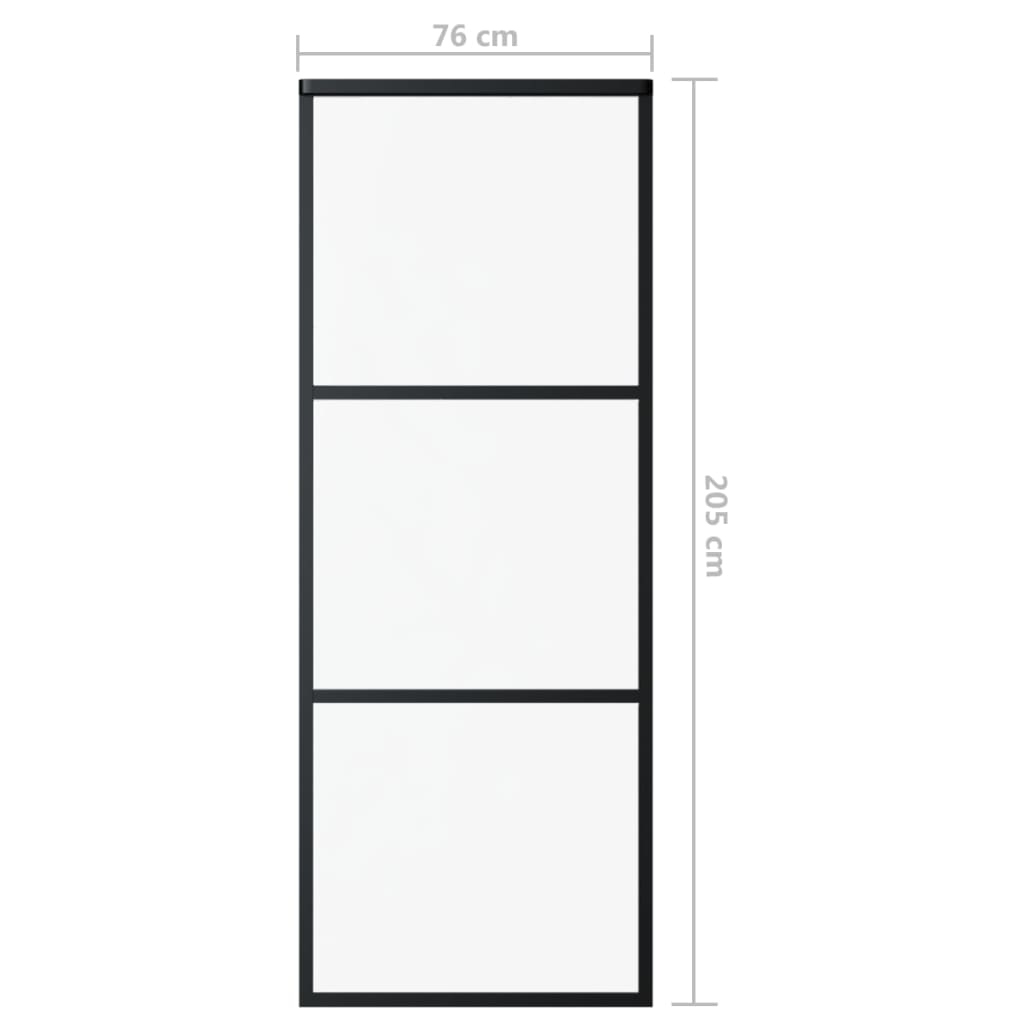Klizna vrata s priborom ESG staklo i aluminij 76 x 205 cm