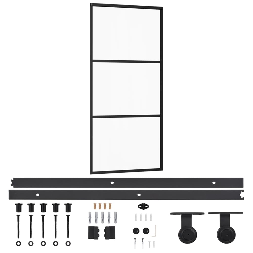 Klizna vrata s priborom ESG staklo i aluminij 90 x 205 cm