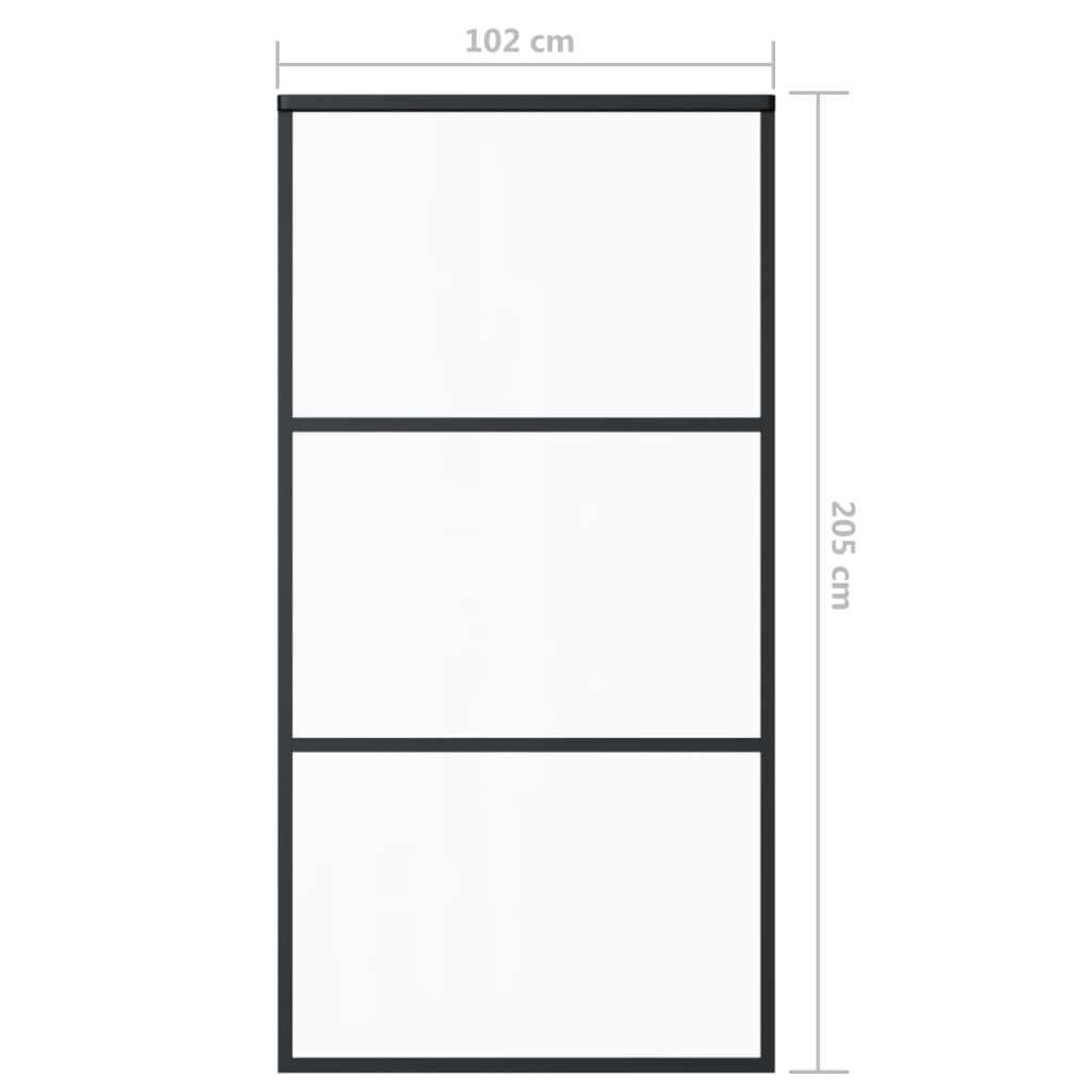 Klizna vrata s priborom ESG staklo i aluminij 102 x 205 cm