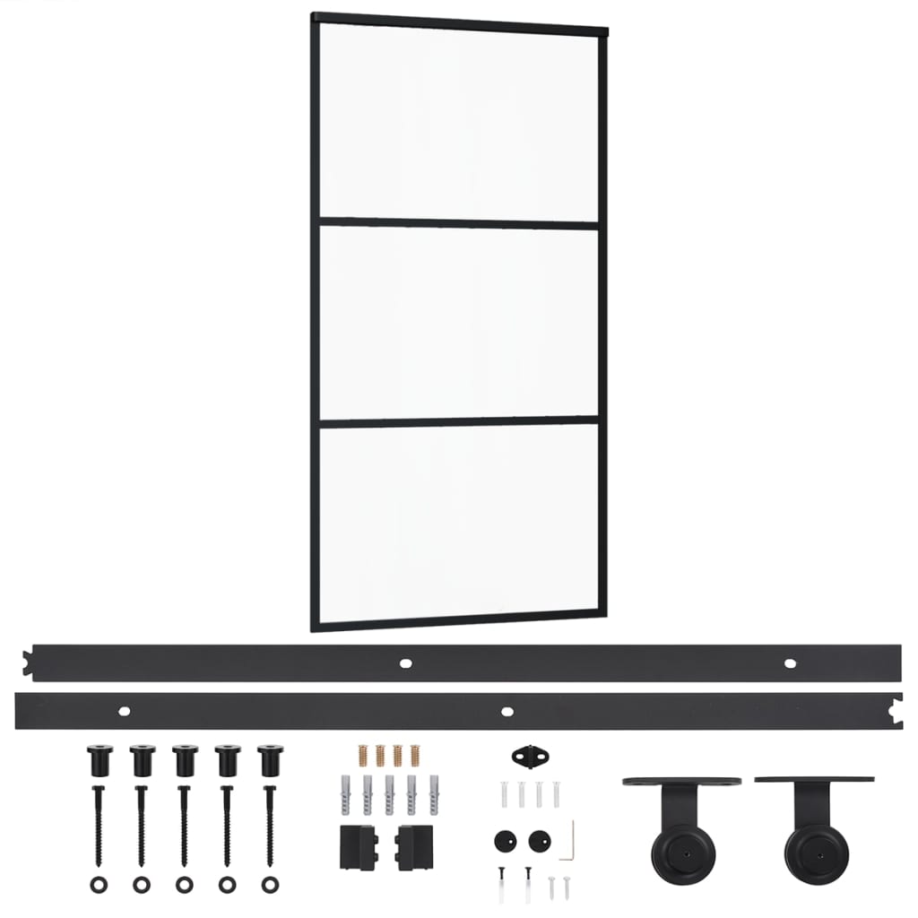 Klizna vrata s priborom ESG staklo i aluminij 102 x 205 cm