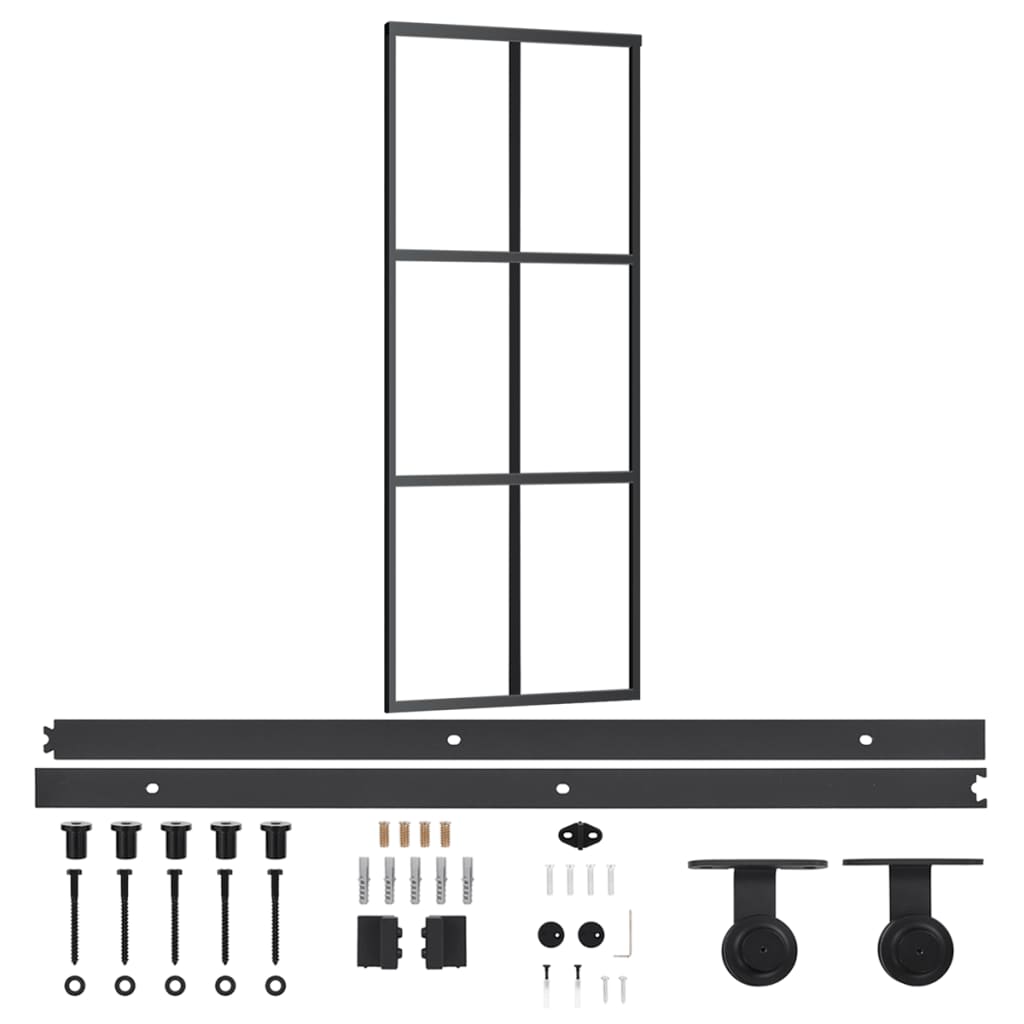 Klizna vrata s priborom ESG staklo i aluminij 76 x 205 cm