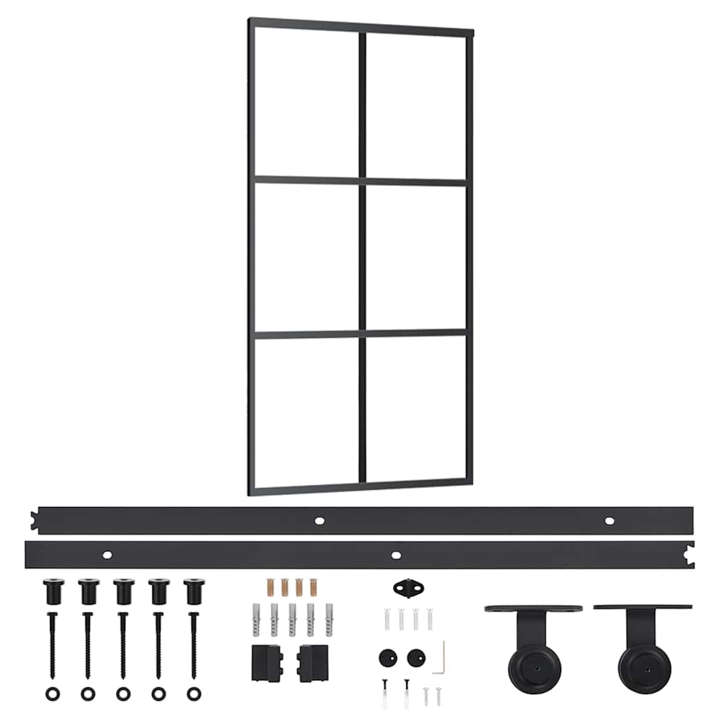 Klizna vrata s priborom ESG staklo i aluminij 102 x 205 cm