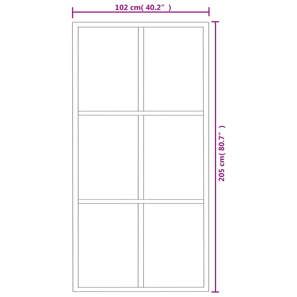 Klizna vrata s priborom ESG staklo i aluminij 102 x 205 cm