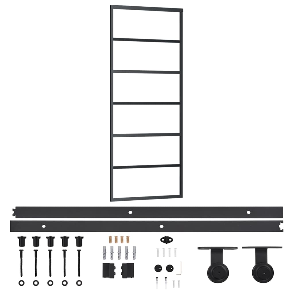 Klizna vrata s priborom ESG staklo i aluminij 76 x 205 cm
