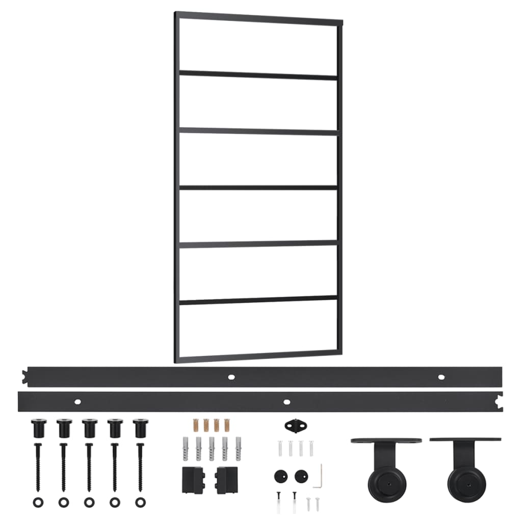 Klizna vrata s priborom ESG staklo i aluminij 102 x 205 cm