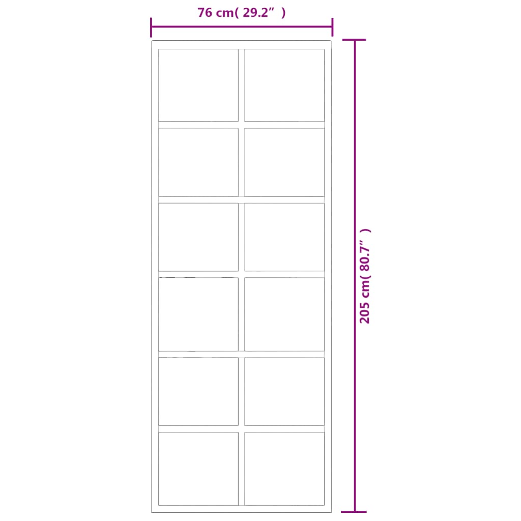Klizna vrata s priborom ESG staklo i aluminij 76 x 205 cm