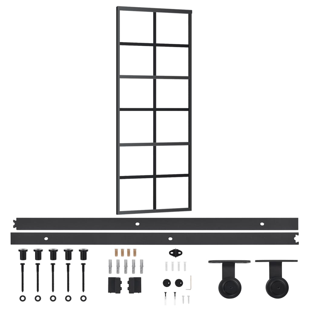 Klizna vrata s priborom ESG staklo i aluminij 76 x 205 cm