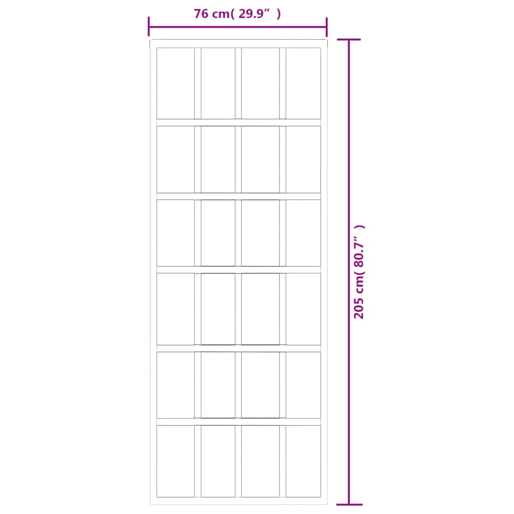 Klizna vrata s priborom ESG staklo i aluminij 76 x 205 cm