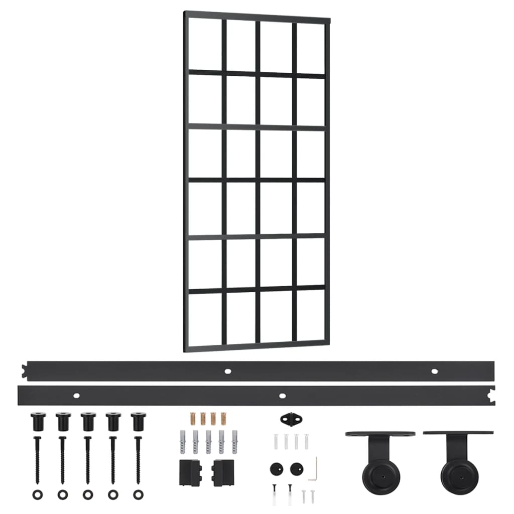 Klizna vrata s priborom ESG staklo i aluminij 90 x 205 cm