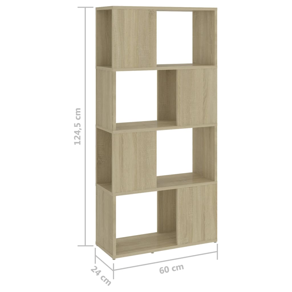 Ormarić za knjige / pregrada boja hrasta 60x24x124,5 cm drveni
