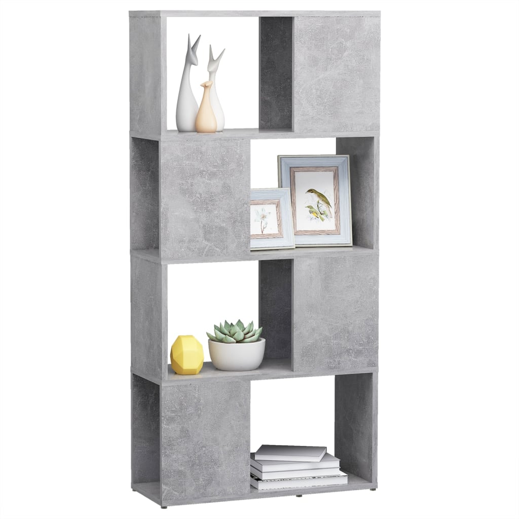 Ormarić za knjige / sobna pregrada boja betona 60x24x124,5 cm