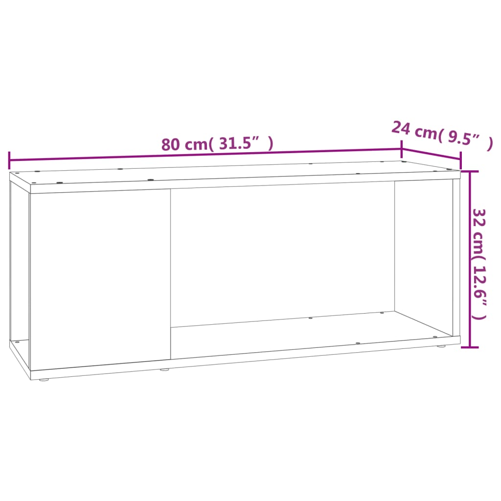 TV ormarić siva boja betona 80 x 24 x 32 cm od iverice