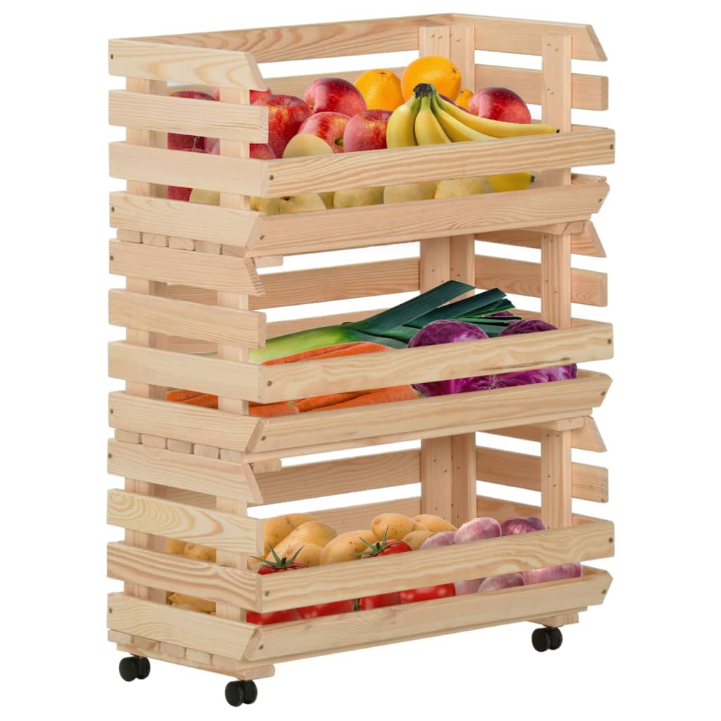 Kolica za povrće 57 x 30 x 80 cm od masivne borovine