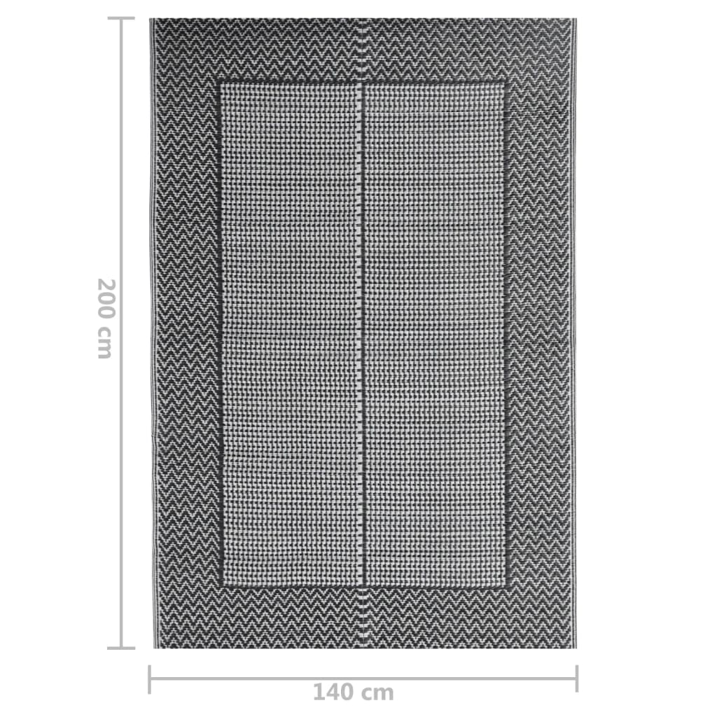 Vanjski tepih ARAKIL crni 140 x 200 cm PP