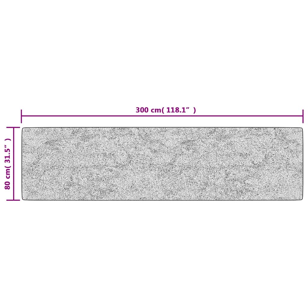 Perivi tepih 80 x 300 cm sivi