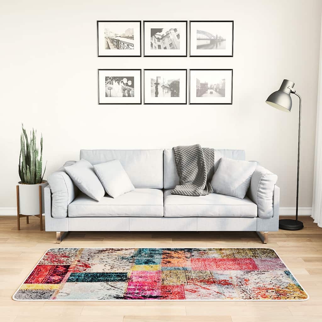 Perivi tepih s patchworkom 80 x 150 cm raznobojni