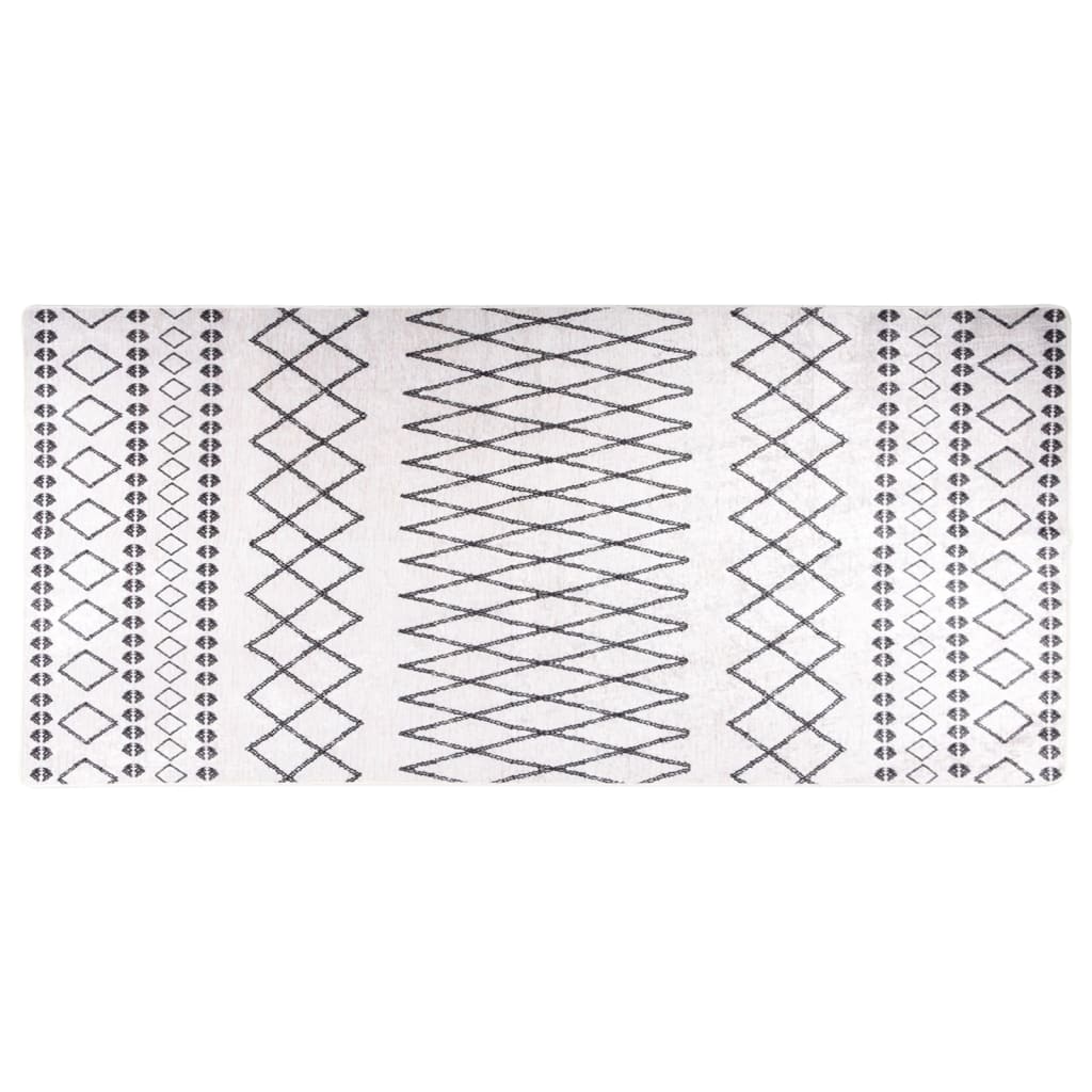 Perivi tepih 80 x 300 cm crno-bijeli
