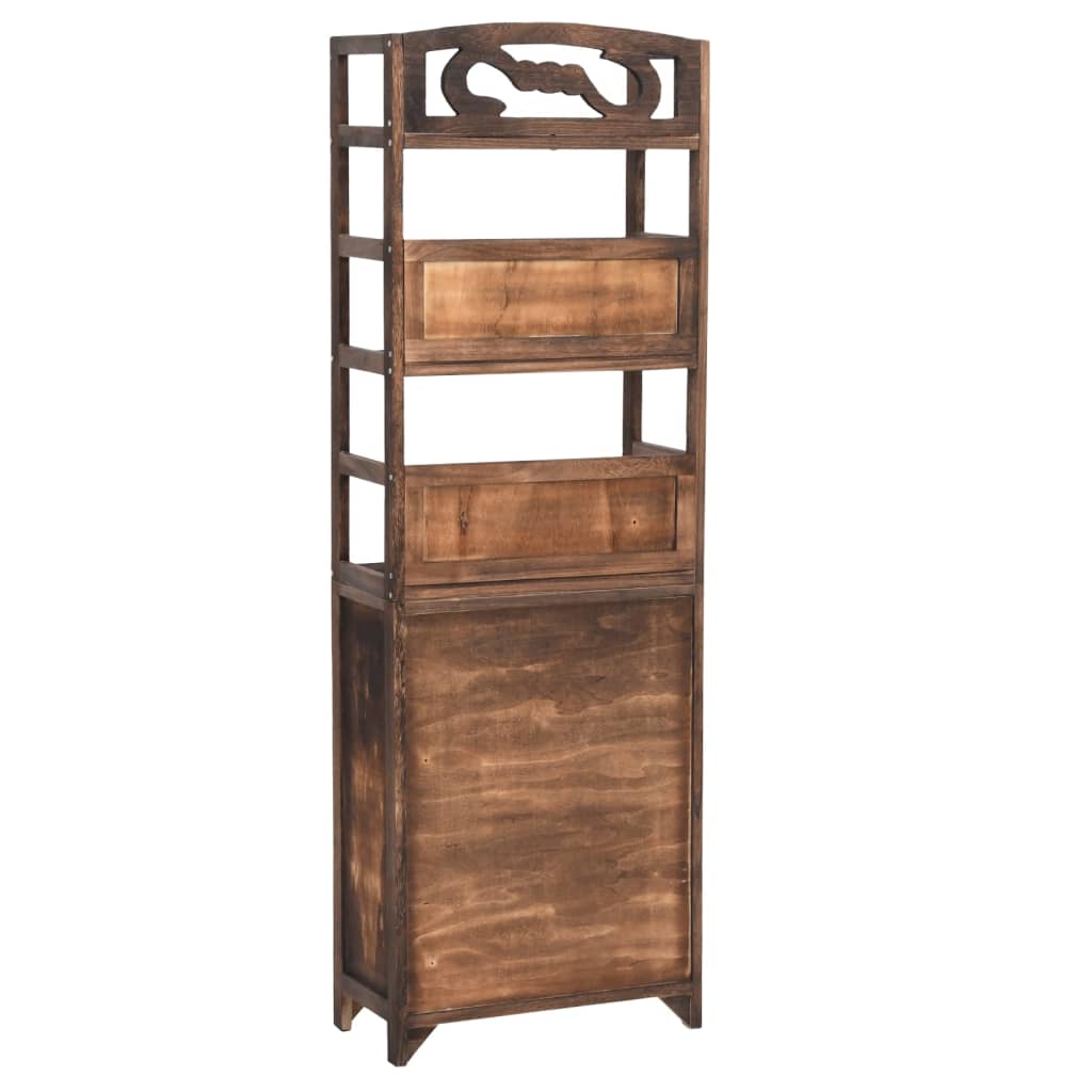 Vitrina tamnosmeđa 46 x 24 x 140 cm od masivnog drva paulovnije