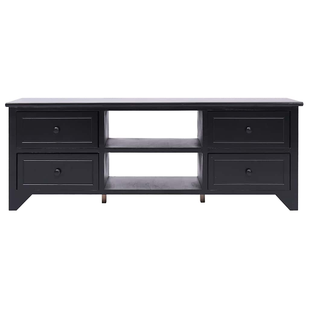 TV ormarić crni 108 x 30 x 40 cm od masivnog drva paulovnije