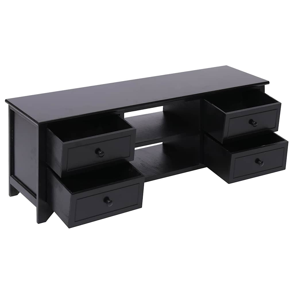 TV ormarić crni 108 x 30 x 40 cm od masivnog drva paulovnije