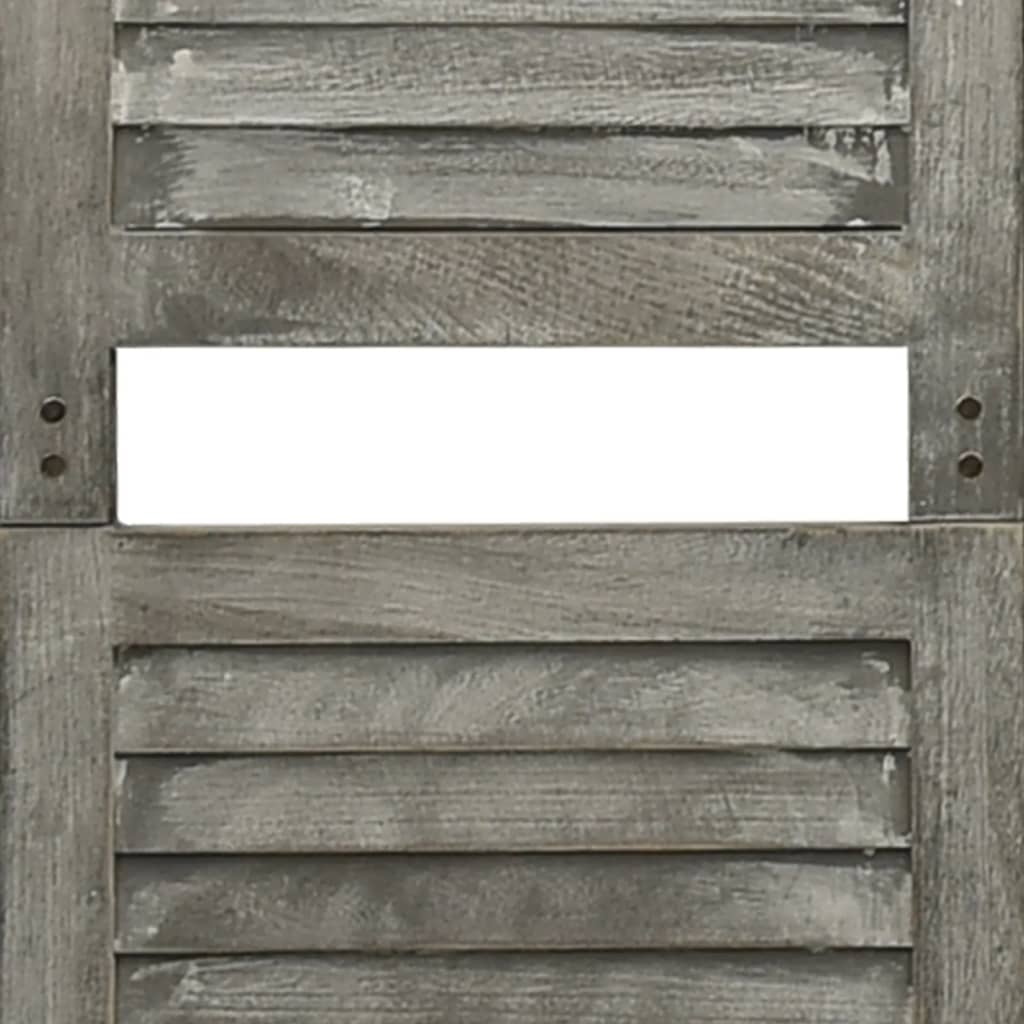 Sobna pregrada s 5 panela siva 179 x 166 cm od masivnog drva