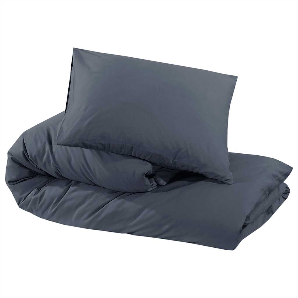 Set posteljine za poplun antracit 155x220 cm lagana mikrovlakna