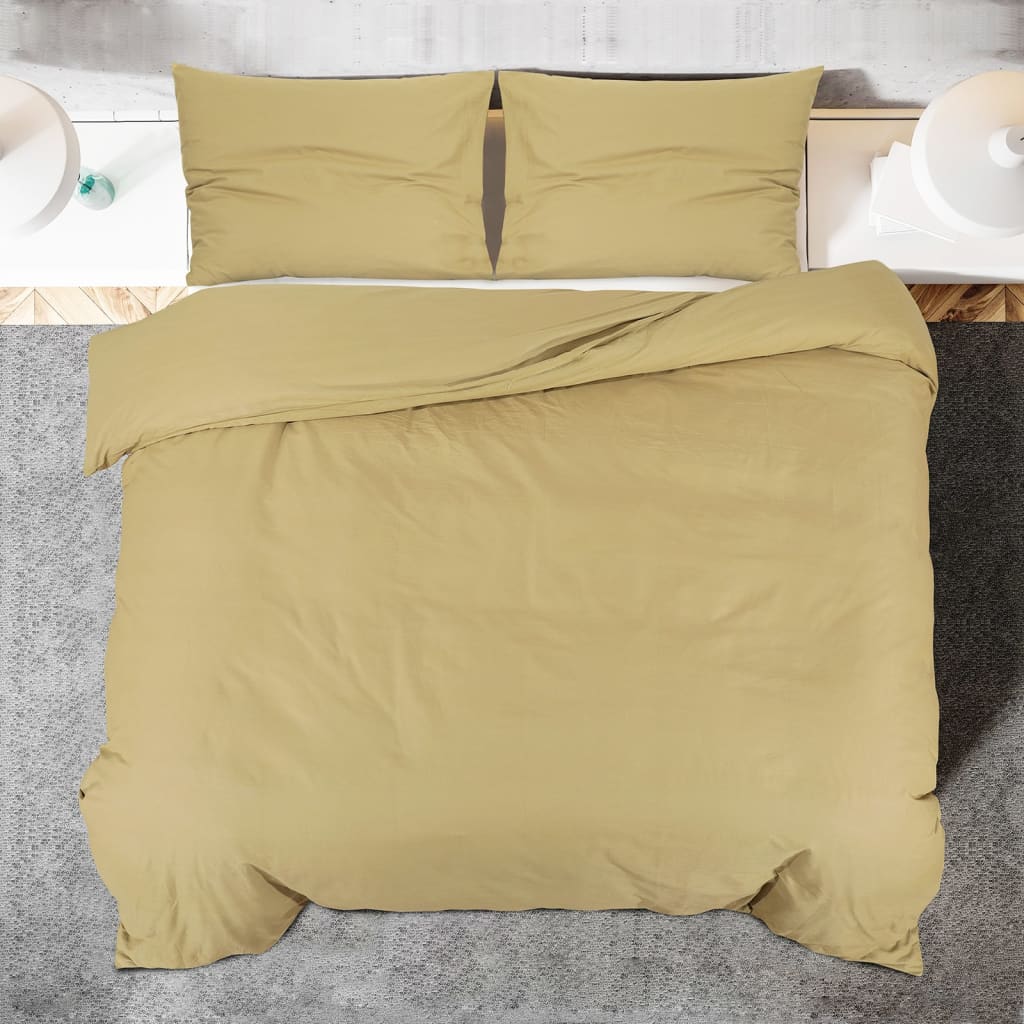 Set posteljine za poplun smeđesivi 200x200cm lagana mikrovlakna