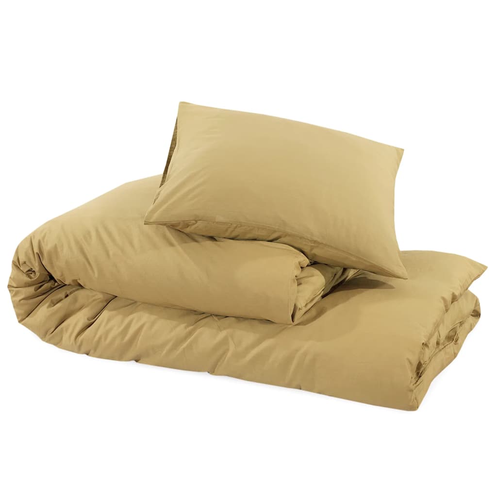 Set posteljine za poplun smeđesivi 200x200cm lagana mikrovlakna