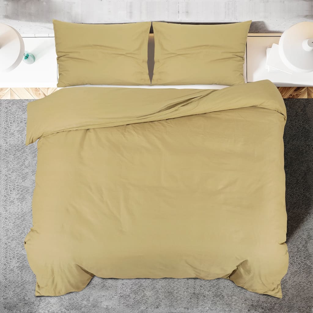 Set posteljine za poplun smeđesivi 200x220cm lagana mikrovlakna